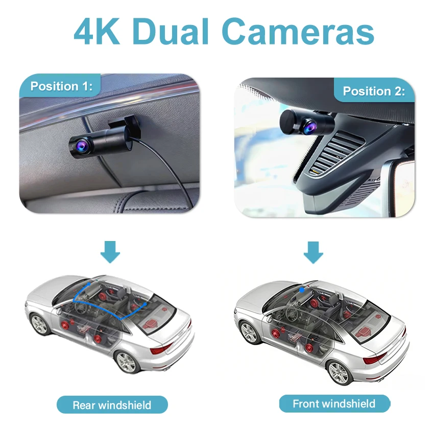 Plug and Play 4K 2160P HD Car Dash Cam DVR Camera Night Vision for Volvo EX30 2025 2026 Loop recording night vision Car Dvr