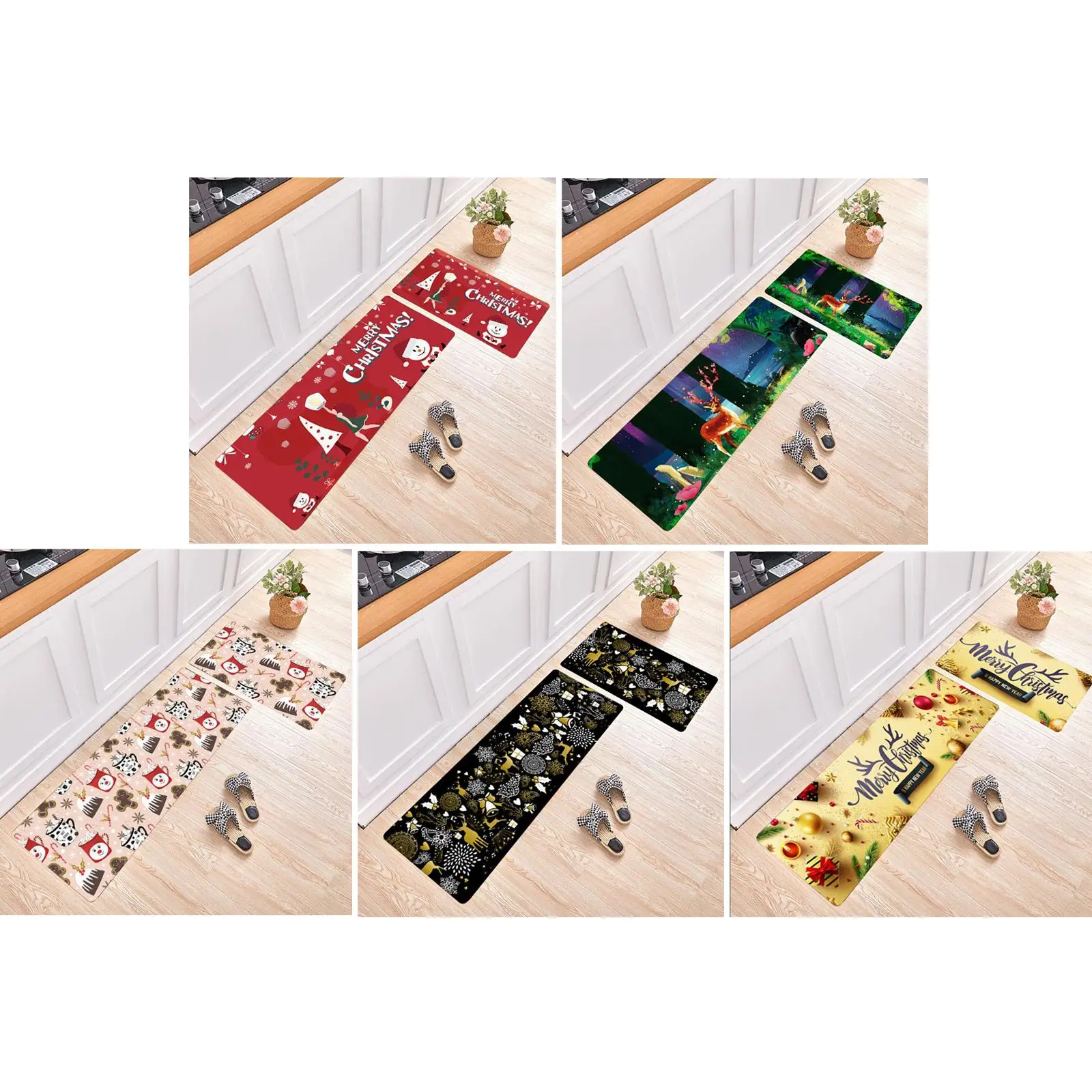 2Pcs Non-Slip Soft Kitchen Mat Bath Rug Doormat Runner Carpet Set 40*60/120cm