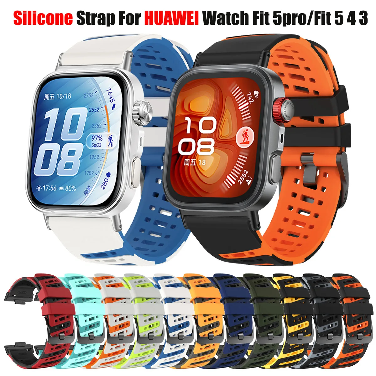 Silicone Watch Band 22Mm - Sport-Silikonarmband für HUAWEI WATCH Fit 5