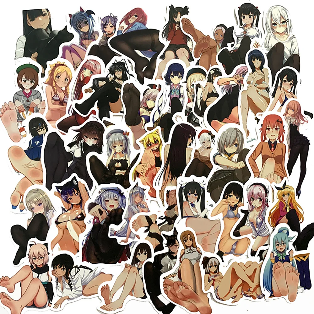 10/30/50PCS Anime Sexy Girl Foot Stickers Decoration Suitcase Scrapbooking Phone Laptop Stationery Kawaii Sticker Kid Toy Gift