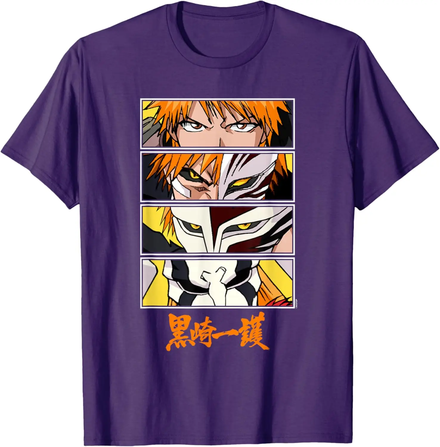 Bleach Ichigo Mask Evolution Anime Eyes with Kanji T-Shirt S-6XL