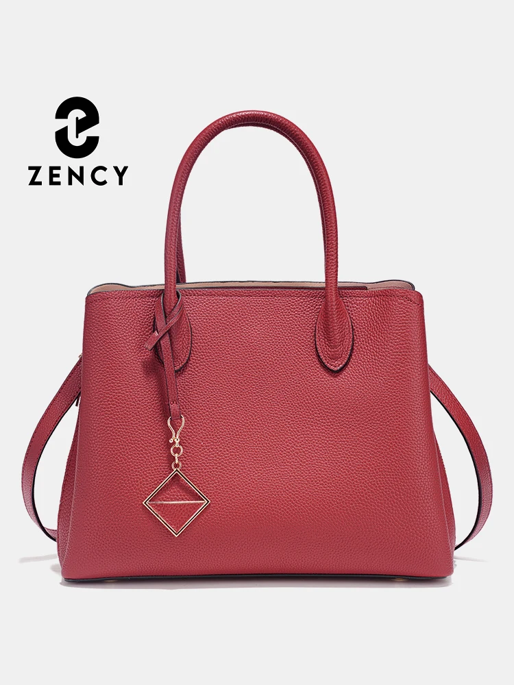 Zency Women's Genuine Leather Large Top Handle Bag Designer Shoulder Crossbody Luxury Bags Szc A Main Femme