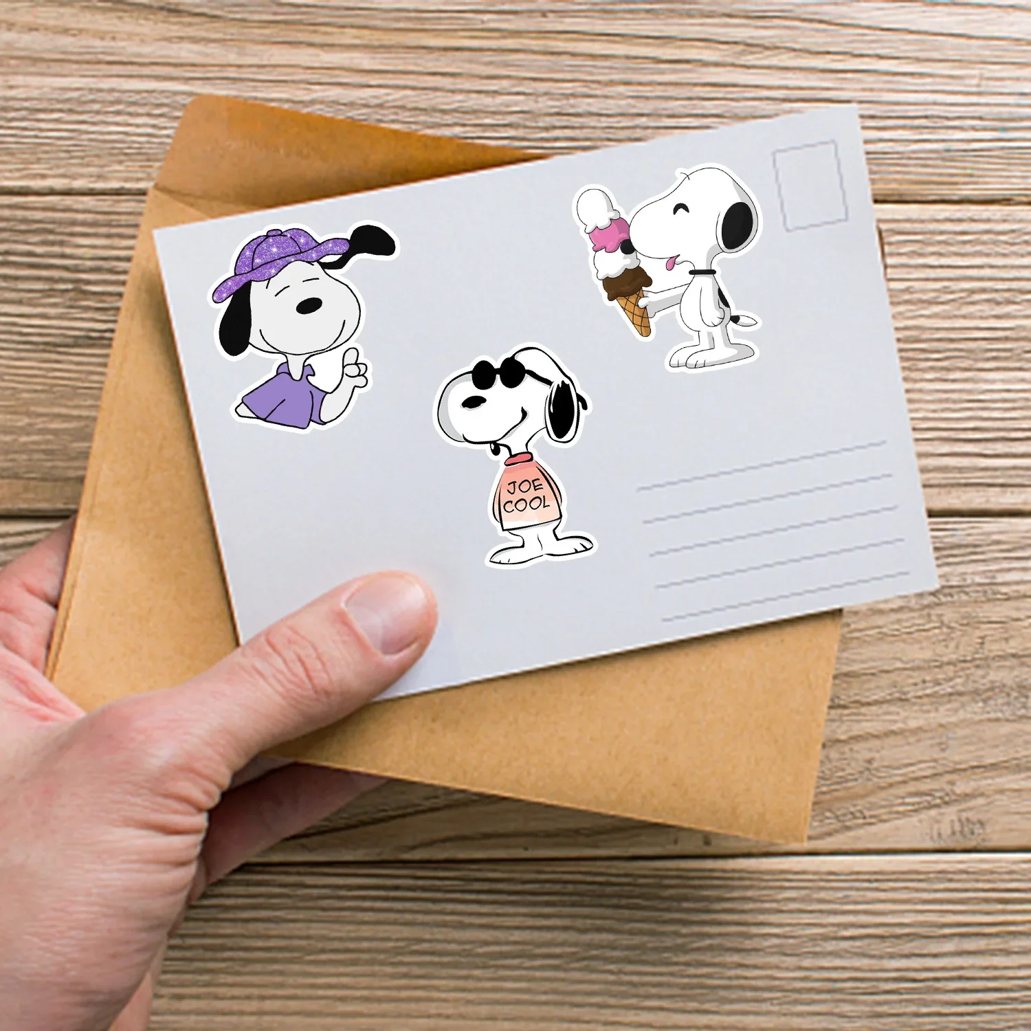 50pcs Snoopy Cartoon Sticker Animation Luggage Water Cup Skateboard Car Graffiti Decoration Waterproof Sticker