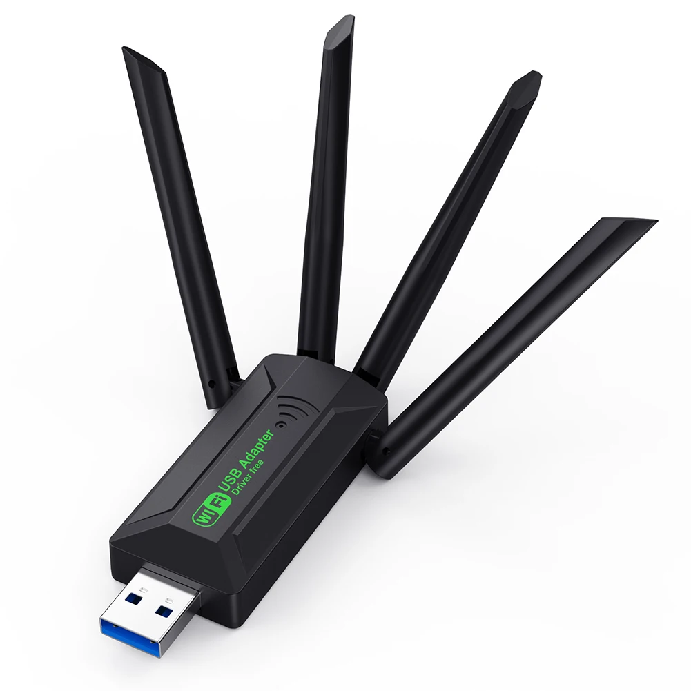 Wireless Network Card 1300Mbps External Network Receiver Transmitter Signal Reception Dongle for PC Desktop Laptop