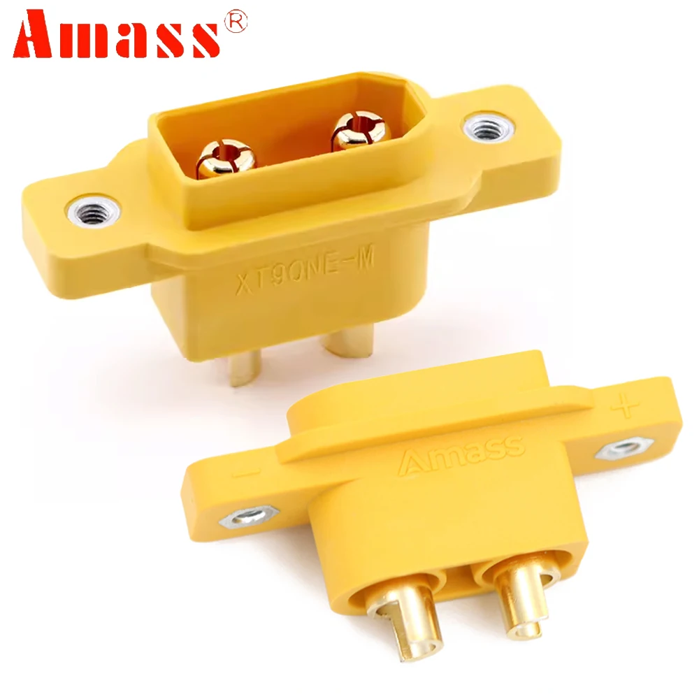 Amass XT90NE XT90NE-M DC 500V 30A 수 커넥터, M2.5 너트 포함, RC 항공기 자동차 비행기 보트 액세서리 DIY용, 로트당 5 개