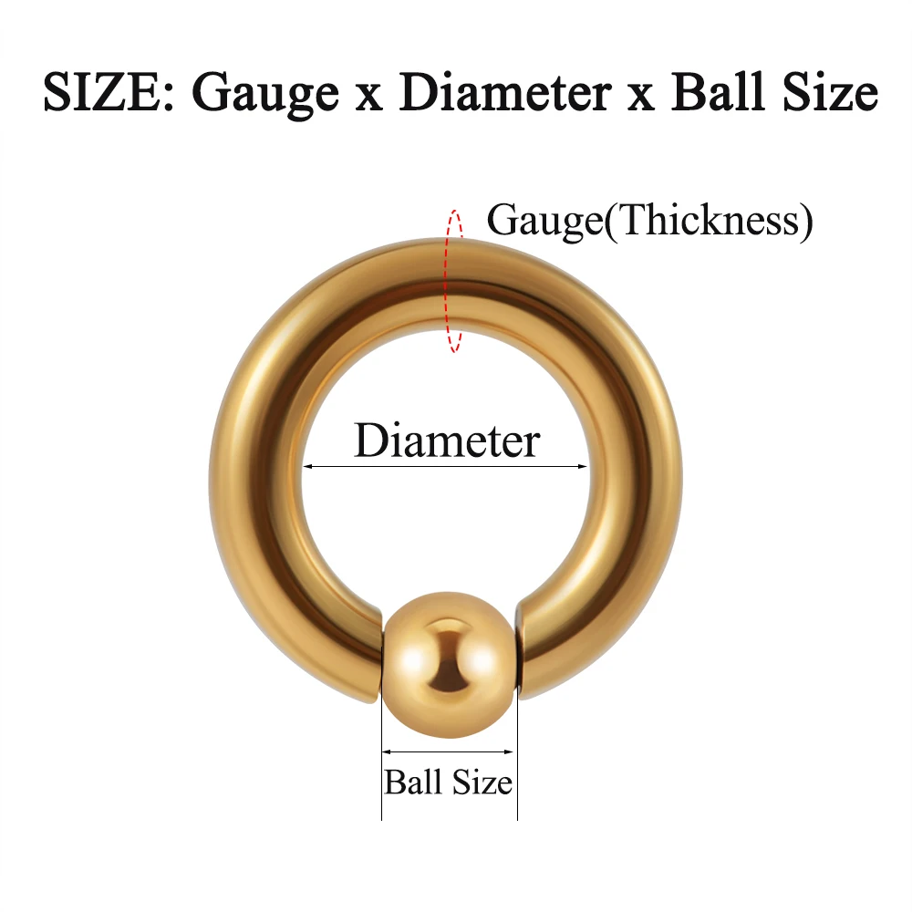 1PC Big Size Stainless Steel Captive Bead Ring BCR Spring Ball Closure Lips Nose Rings Ear Expander Body Piercing Jewelry - Image 4