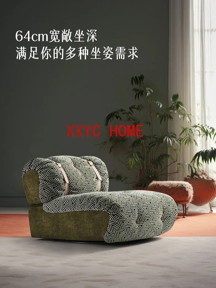 

Retro New Bag Single Sofa Living Room Balcony Advanced Sense Rotatable Couch