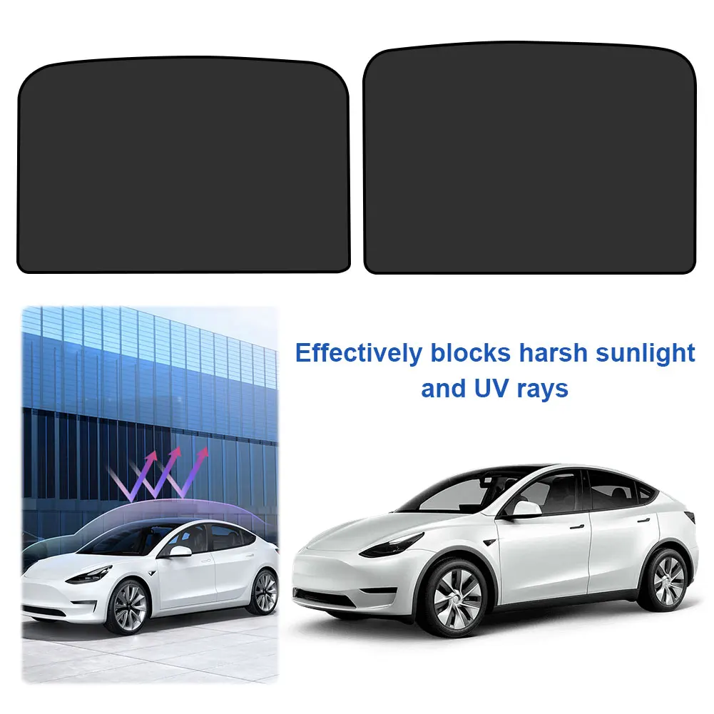

For TESLA Model 3 2024 Front Rear Sunroof Sunshades Roof Sunshade Ultraviolet Isolation Front & Rear Top Glass Window Roof Shade