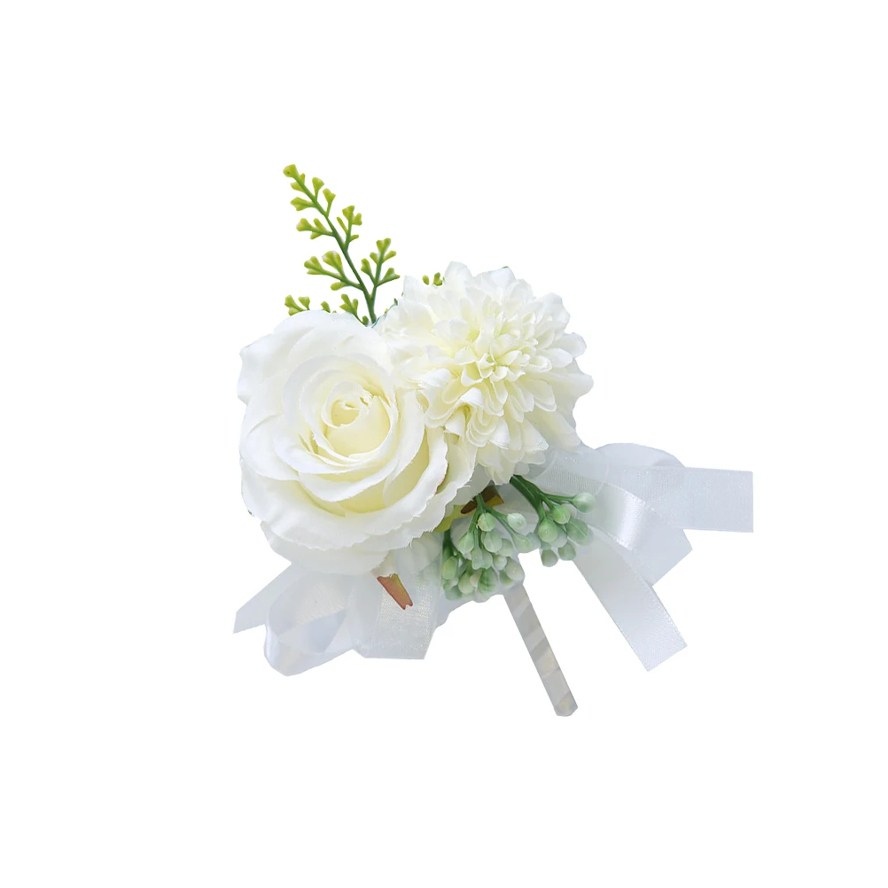 

Artificial Flower Corsage Wedding Bridal Bride Corsages Fabric Brooch Prom Groom Pin Elegant Brooch for Dress Suit Occasions