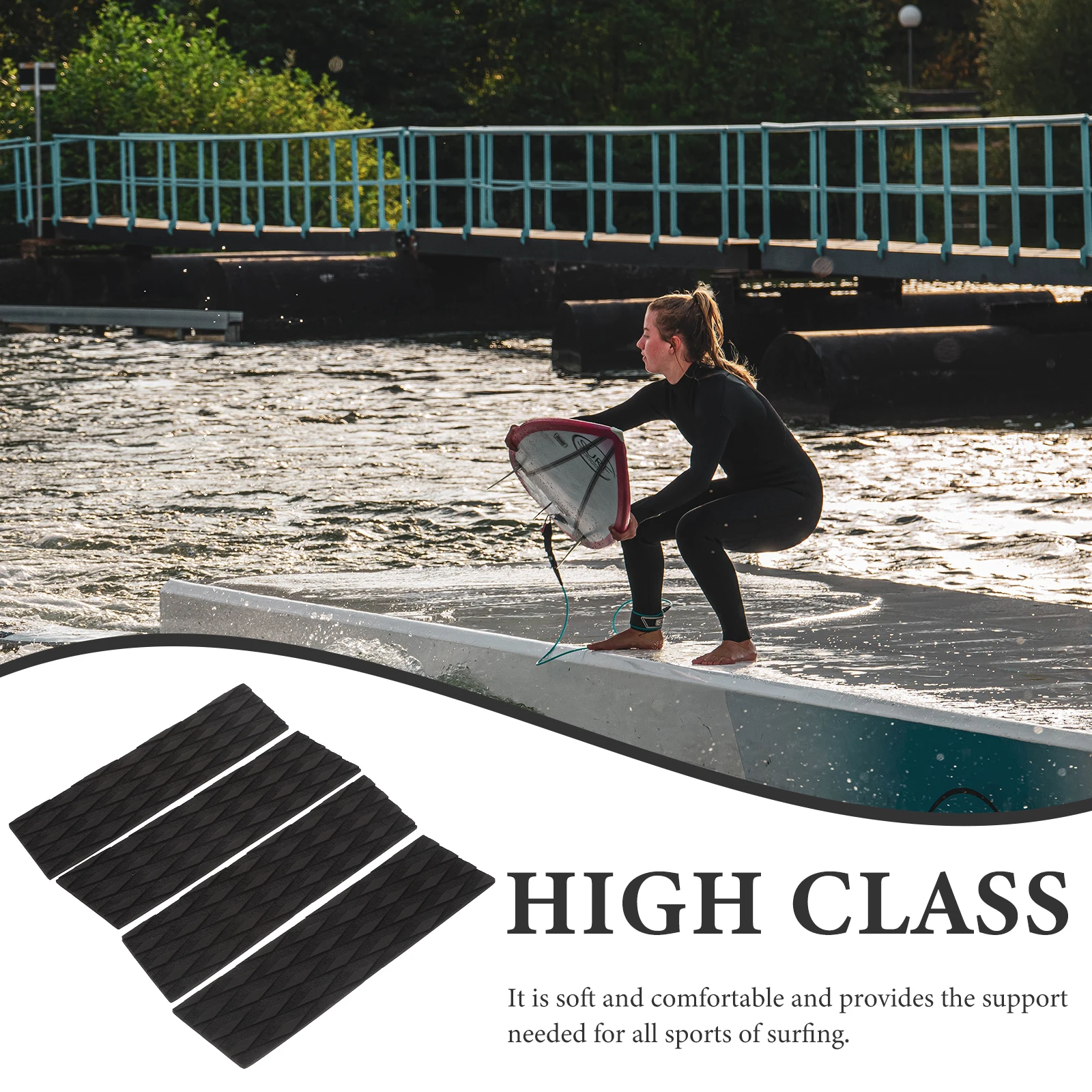 

4 Pcs Non-slip Mat Surfboard Pad Deck Grip Mats Front Traction Pads Surfing Anti-slip Kite
