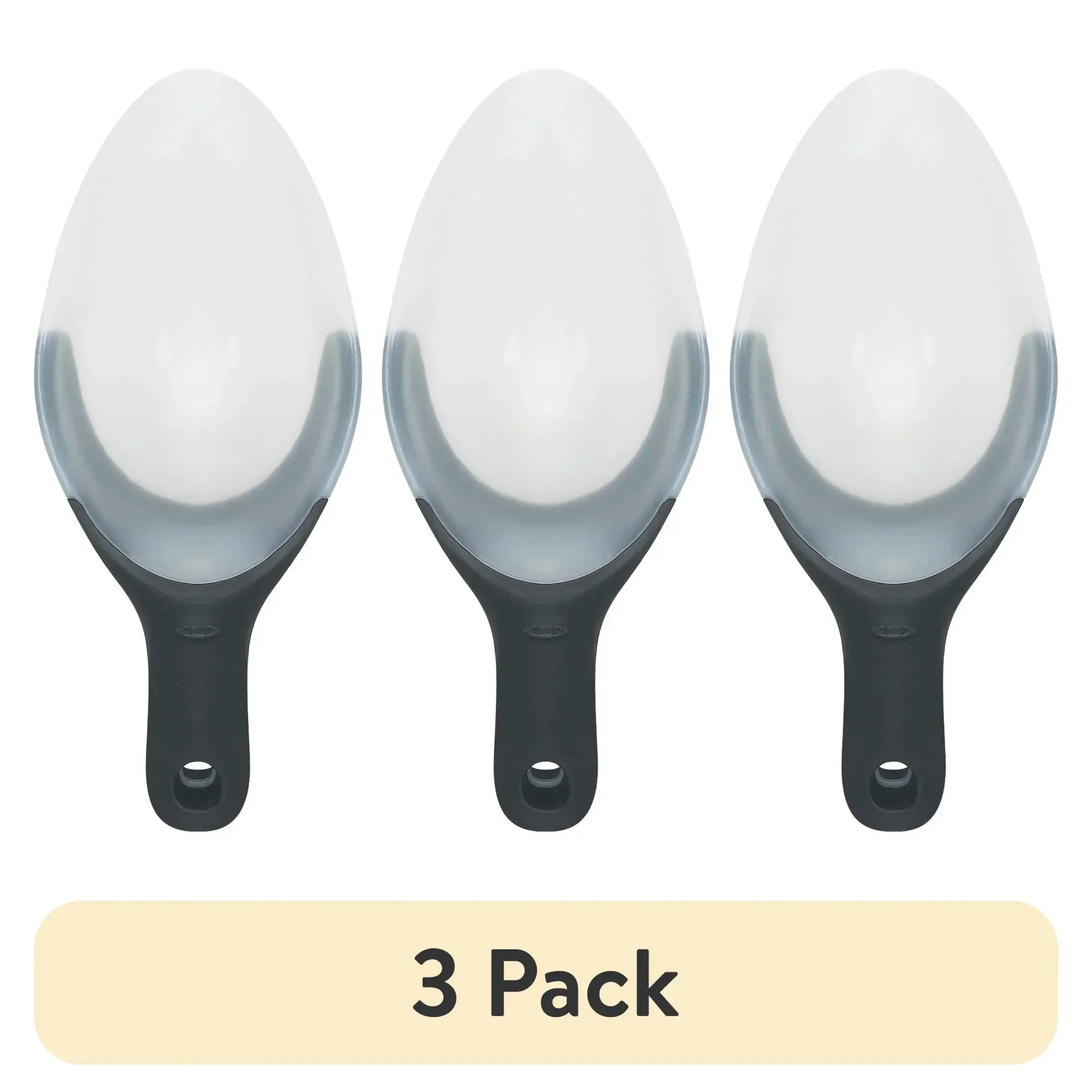 

(3 pack) Flexible Scoop,Soft and anti-slip handle, White