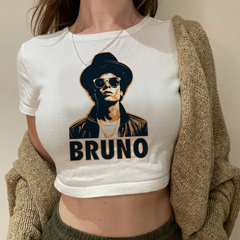 Bruno Mars yk2 fairy grunge  aesthetic crop top Woman fairycore vintage Kawaii cropped