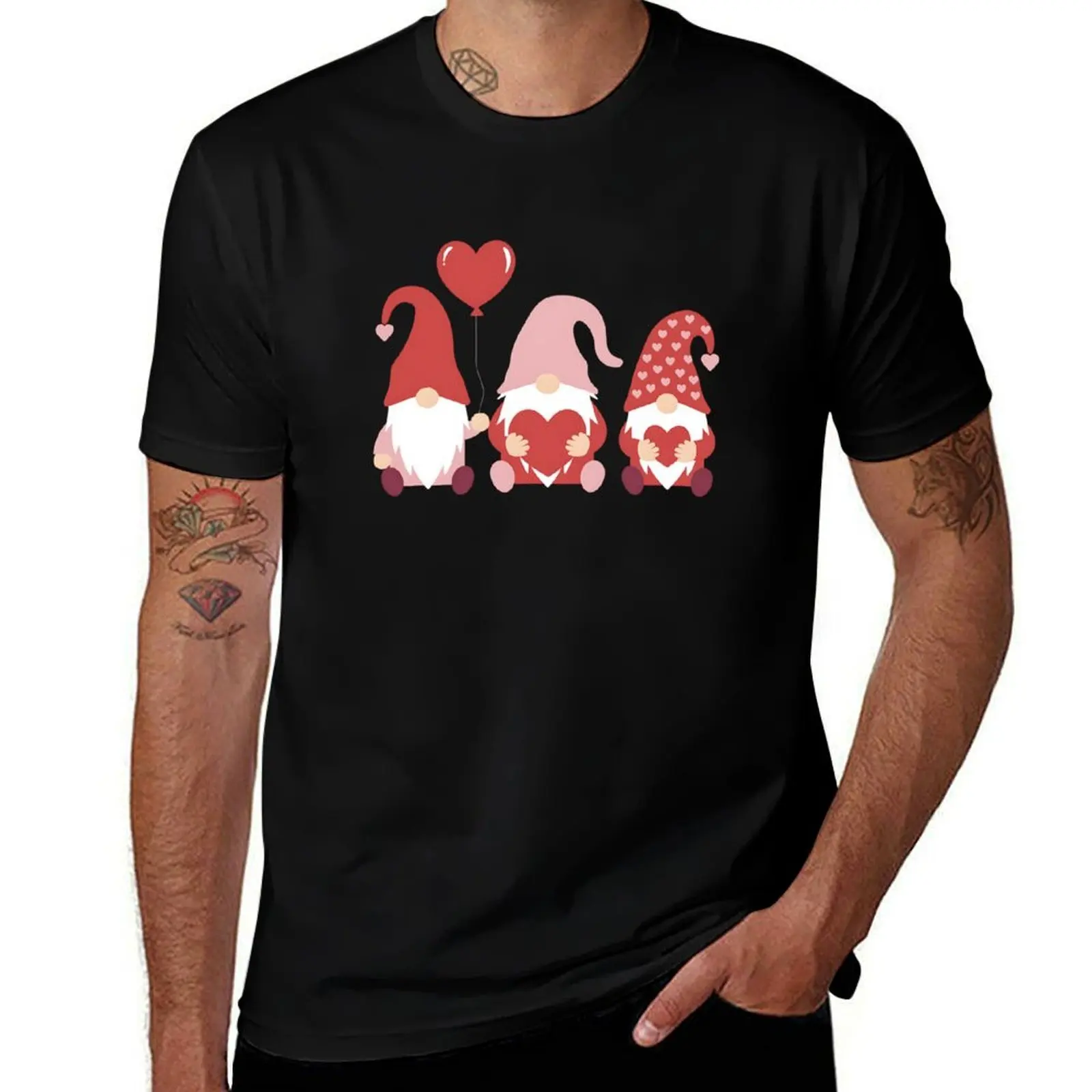 

Three Gnomes Holding Hearts Valentines T-Shirt sweat fashion shirts oversized graphic tee T-shirts man mens graphic t-shirts