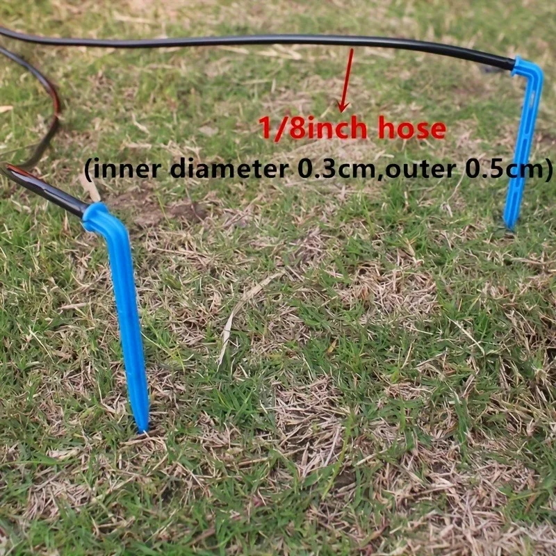 50 Pack of Blue Plastic 1/8 Inch Hose Dripper Nozzles for Garden Irrigation, Agricultural Irrigation Plants, Potted Flowers