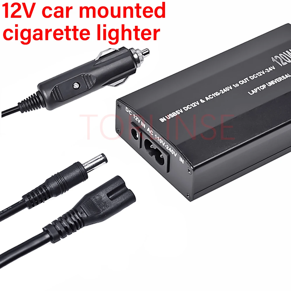 Adjustable 120W 220v 110v to 12V 15V 16V 18V 19V 20V 22V 24V Car Charger Universal AC DC Adapter Power Supply usb Notebook