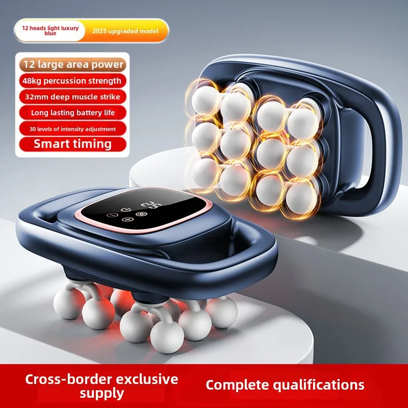 أداة تدليك بندقية اللفافة متعددة الرؤوس 4/6/8/12/16/22/28/32 مسدس تدليك عالي التردد للاهتزاز والخلفي والخصر والرقبة والكتف