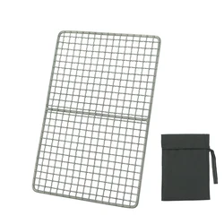 Titanium Grill Mesh Mini BBQ Food Carbon Furnace Charcoal Barbecue Camping Campfire Picnic Grill Net Plate