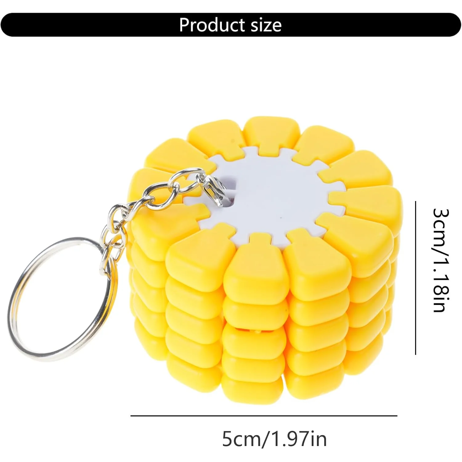 DIY 3D Realistic Corn Mechanical Stress Relief Keychain — Adult Stress Relief Gadget, Includes Corn Assembly Module, Portable Mini Stress Relief Pendant, Carry It with You to Relieve Stress, Cute and Fun Desktop Stress Relief Toy, Suitable for Bags/Keys/Desktop Decoration