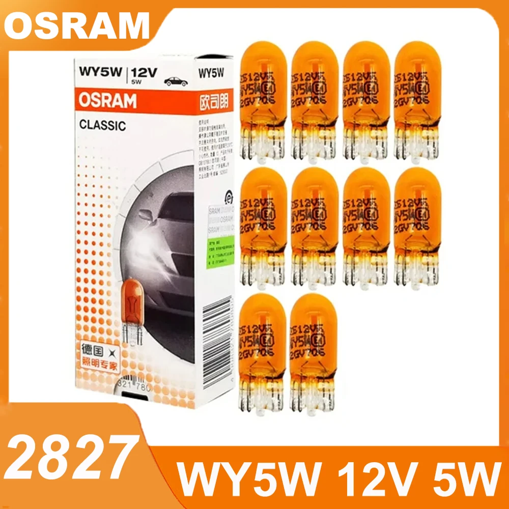 

OSRAM T10 2827 WY5W 12 В 5 Вт W2.1x9.5d оригинальный стандарт Янтарный внутренний указатель поворота автомобильная галогенная лампа оптом