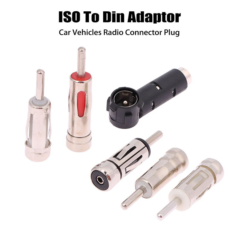 Car Vehicles Radio GPS Antenna Plug ISO To Din Aerial Antenna Mast Adaptor Connector Plug Car Radios Antennas Repair Parts