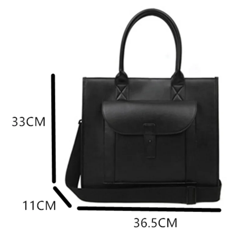 Volasss Men Shoulder Bags Leather Casual Business Handbag Man 14 \'\' Laptop Bag 2023 New Korean Style High Capacity Crossbody Bag