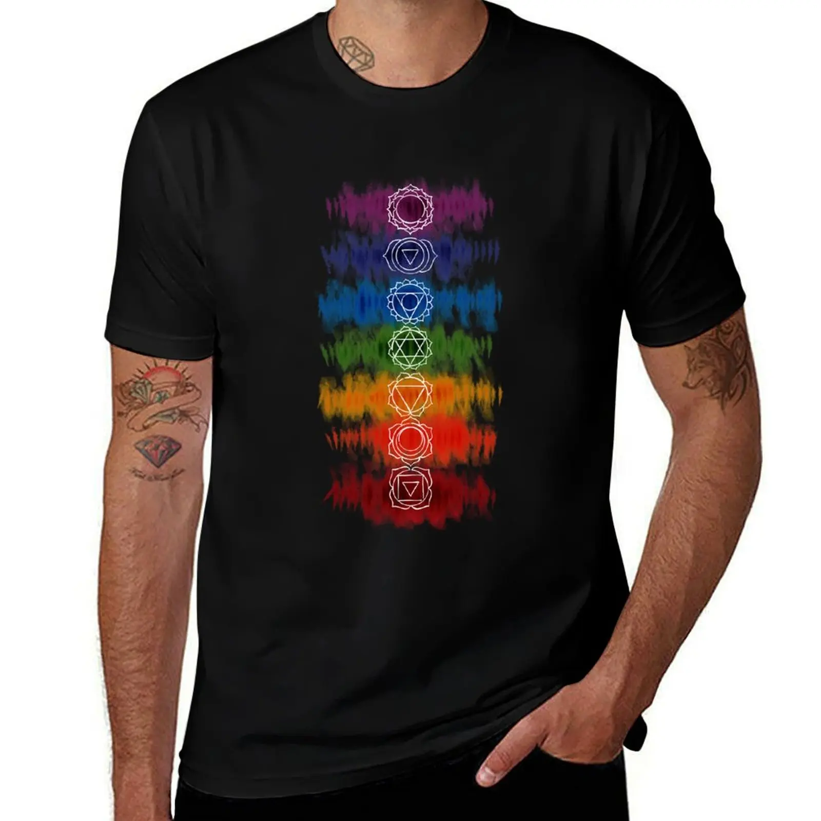 

Seven Chakras - Beautiful Brush Stroke Chakras T-Shirt t shirts designer t shirts for man graphic funny T-Shirt