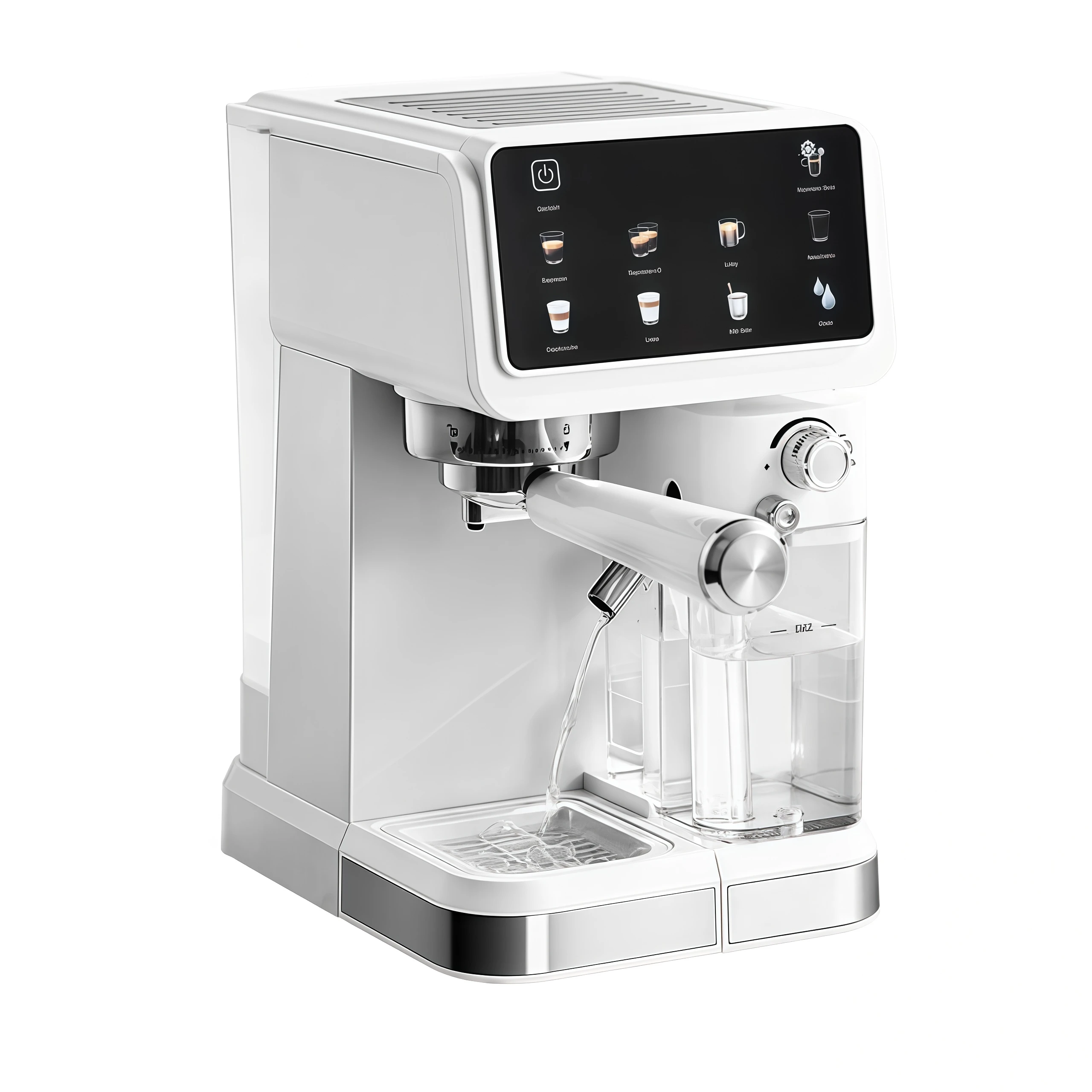 Household Italian Touch Screen Coffee Machine One-Touch Golden Cup Milk Frother Portable Office Coffee Making Machine for Cafe