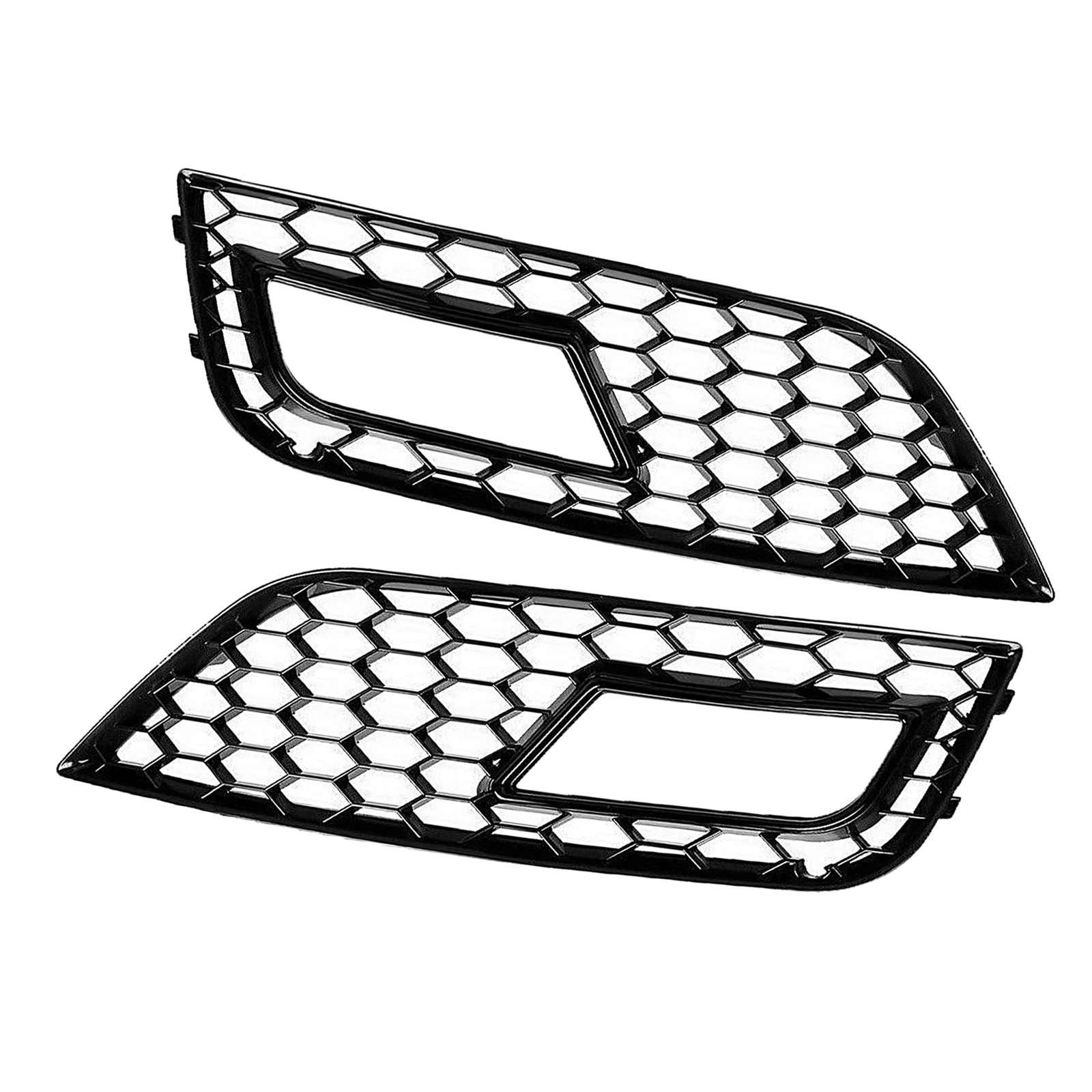 1 Pair Front Fog Light Grilles Cover fits for Audi A4 B8.5 2013-2016, Dust-proof