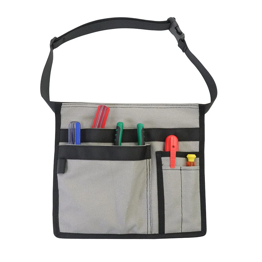 Riñonera de lona ajustable con múltiples bolsillos, bolsa de herramientas adecuada para electricistas, almacenamiento de herramientas de poda de jardín