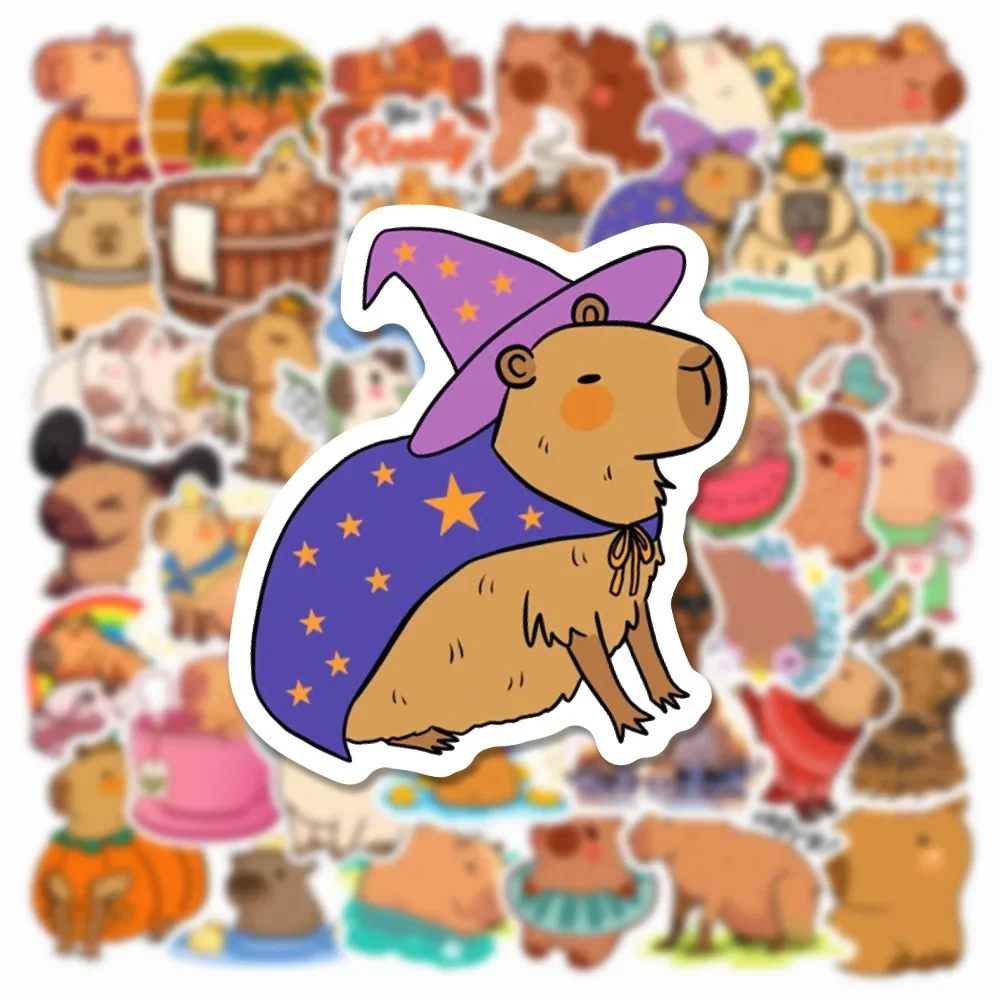10/30/50PCS New DIY Capybara Animal Sticker Cartoon Creative Anime iPad Desk Luggage Guitar Car Decoration Waterproof Wholesale