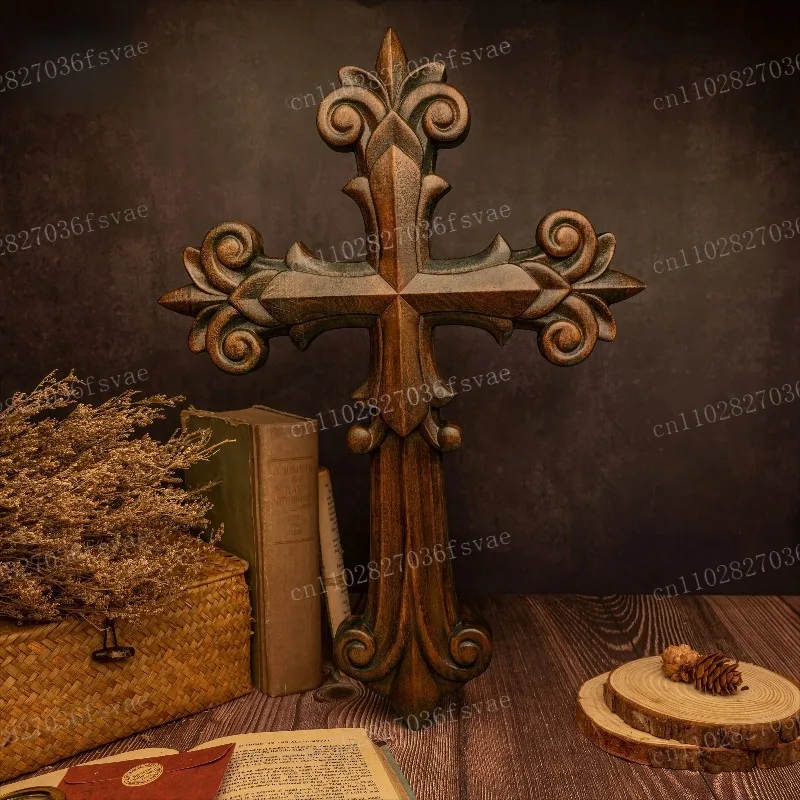 

Gorgeous wooden wall decoration cross home decoration, indoor wall hanging Christian cross, 3D wood carving crafts, gifts