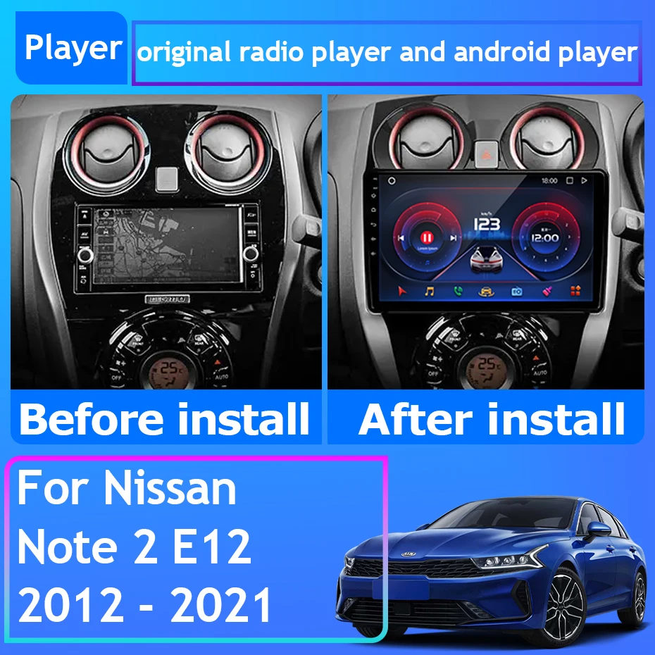 For Nissan Note 2 E12 2012 - 2021 Car Radio Carplay GPS Navigation Android Auto Wifi No 2din DVD Stereo Head Unit Wifi