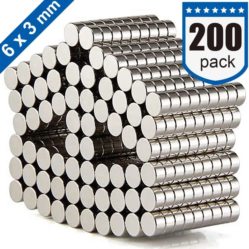 

200Pcs Refrigerator Magnets Premium Brushed Nickel Fridge Office Magnets Silver 6X3 mm DIY magnets Refrigerator Magnets Refriger