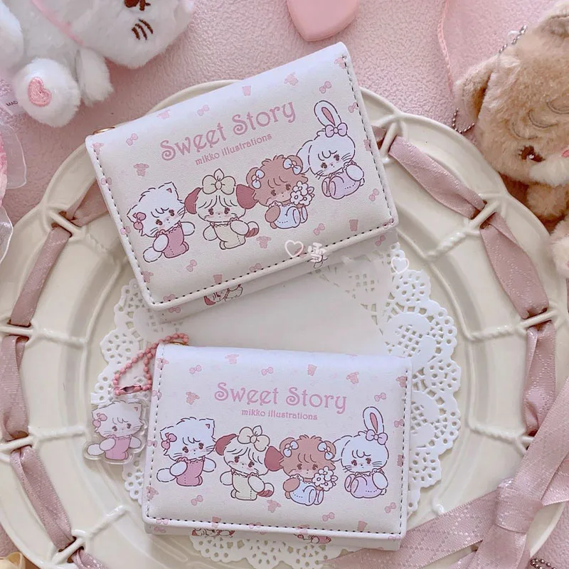 

Kawaii Mikko Wallet Compact Card Bag Anime Cartoon Cute Multi Slot Large Capacity Three Layers Zero Wallet Short Girl Gifts Toys
