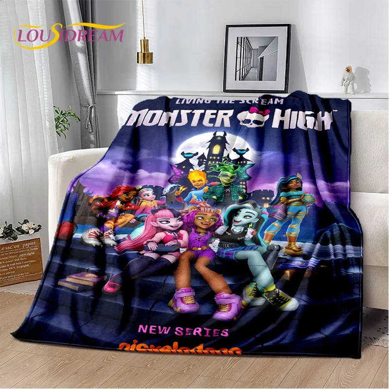 Cartoon Monster High Draculaura Vampire Soft Flannel Blanket for Beds Bedroom Sofa Picnic,Throw Blanket for Outdoor Leisure Gift