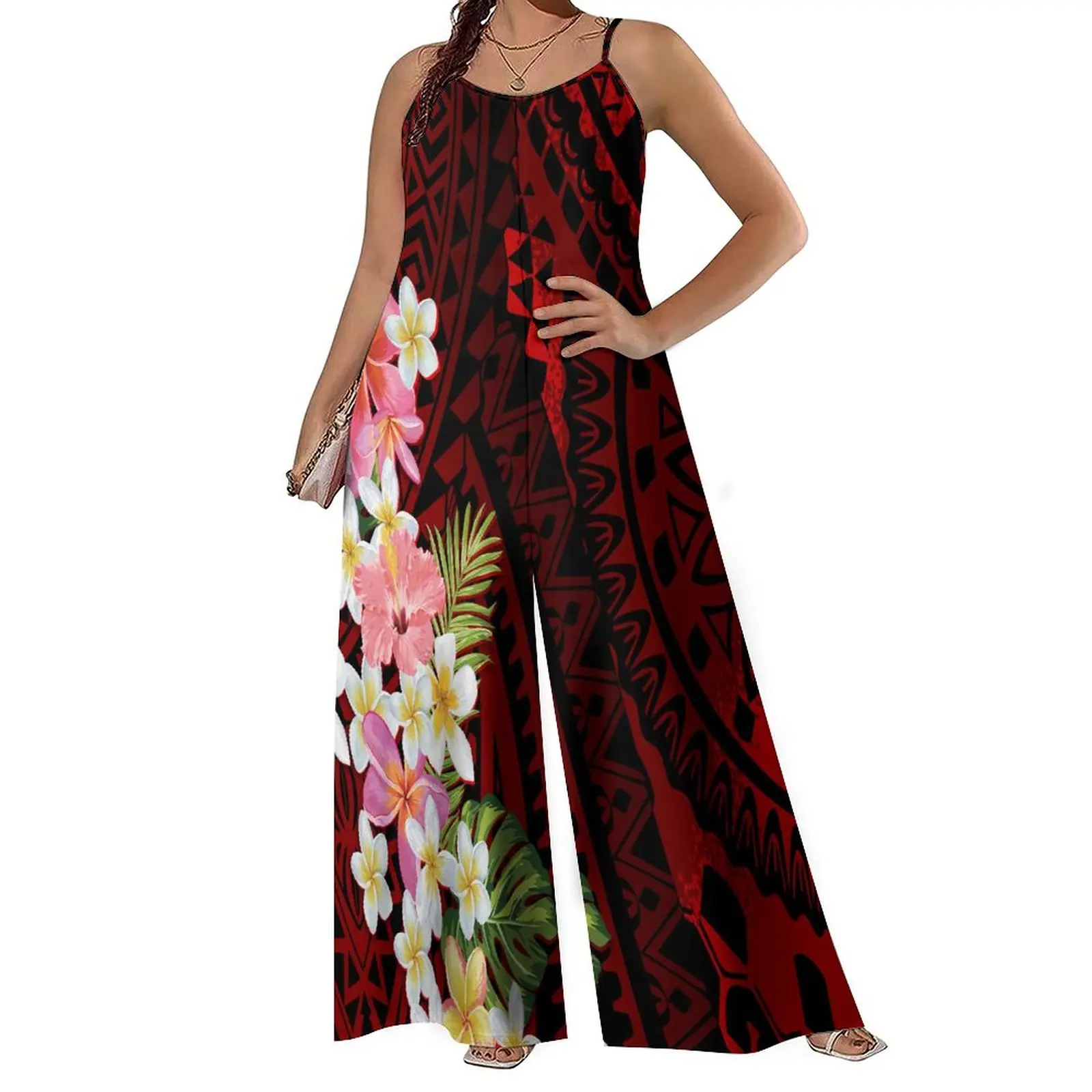 

Fashion Trend Temperament Print Custom Pattern Design Women'S One-Piece Trousers Polynesian Tribal Ethnic Style Women'S Slacks