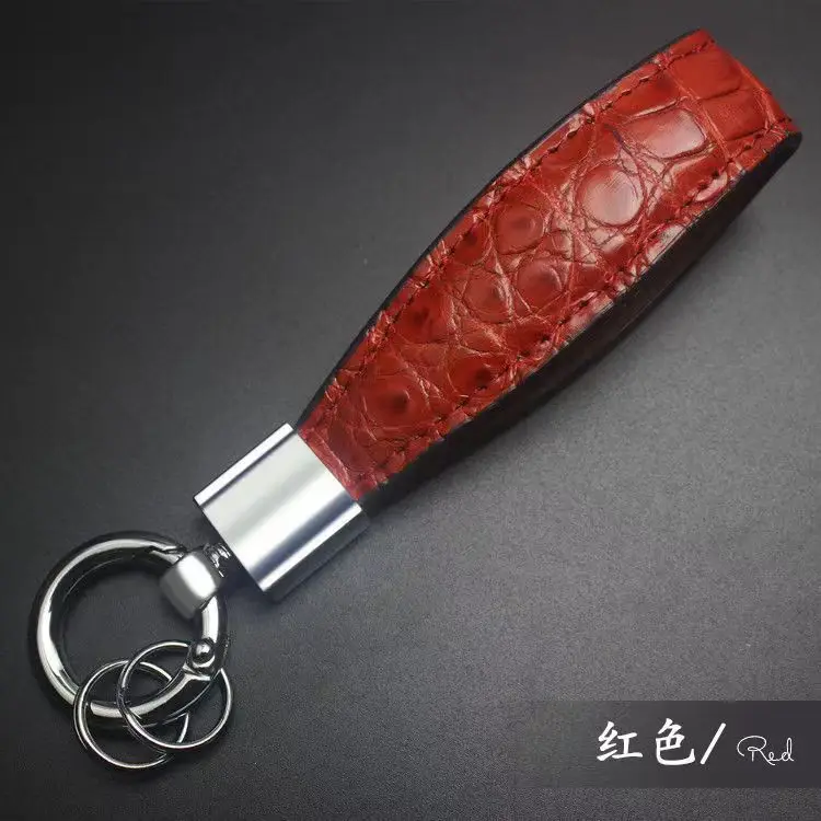 2023 New Luxury Crocodile Leather Colorful Car Keychains Genuine Leather Key Chain Fashion Key Ring 45
