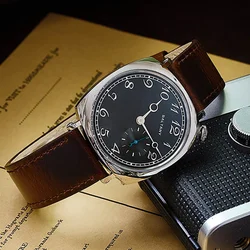 Baltany 1921 Dress Watches VD78 American legend Heat-treated Blue Hands Sapphire Crystal 50ATM Leather Square Retro Wristwatches