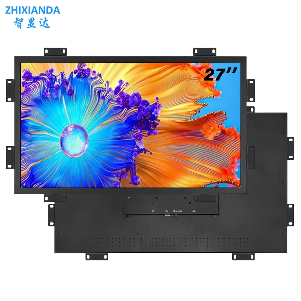 ZHIXIANDA Factory 27 inch 1080P VESA Industrial Grade Metal shell LCD Touch Screen Display Open Frame Monitor