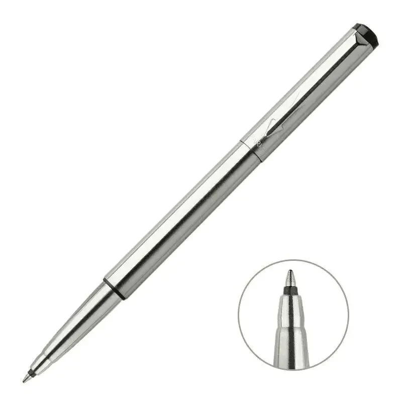 Metal Silver Parker Roller Ball Pen 0.5mm Nib Matte Black Pens Business Gift Writing Business Office Signature Ballpoint Pens