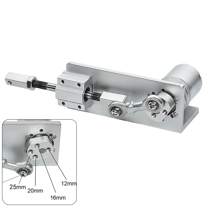 Small DIY Design Reciprocating Cycle Linear Actuator with DC Gear Motor 12V 24 Volt Stroke 12/16/20/25mm Adjustable 5~1000 Rpm