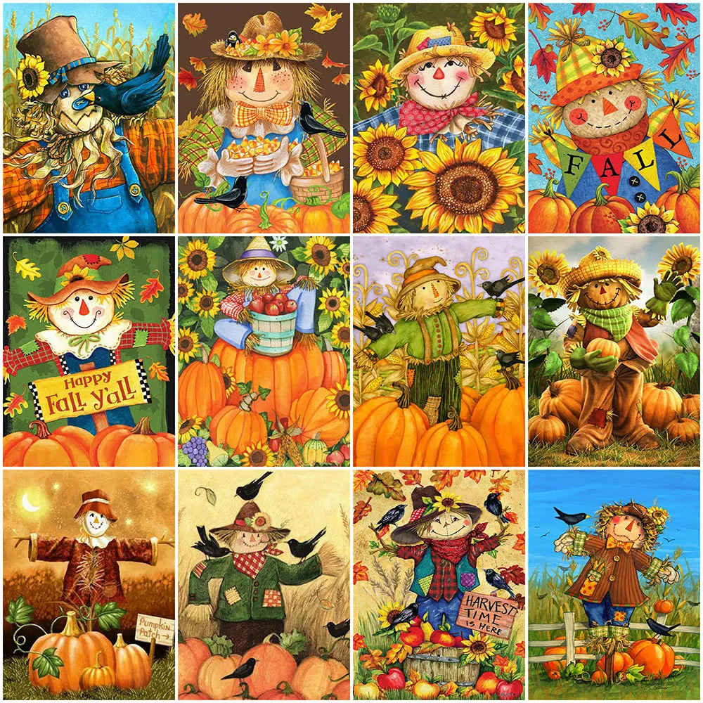 5D Diy Diamond Painting Cartoon Scarecrow Full Rhinestone Embroidery Mosaic Art Cross Stitch Kits Home Decor New Arrival 2023