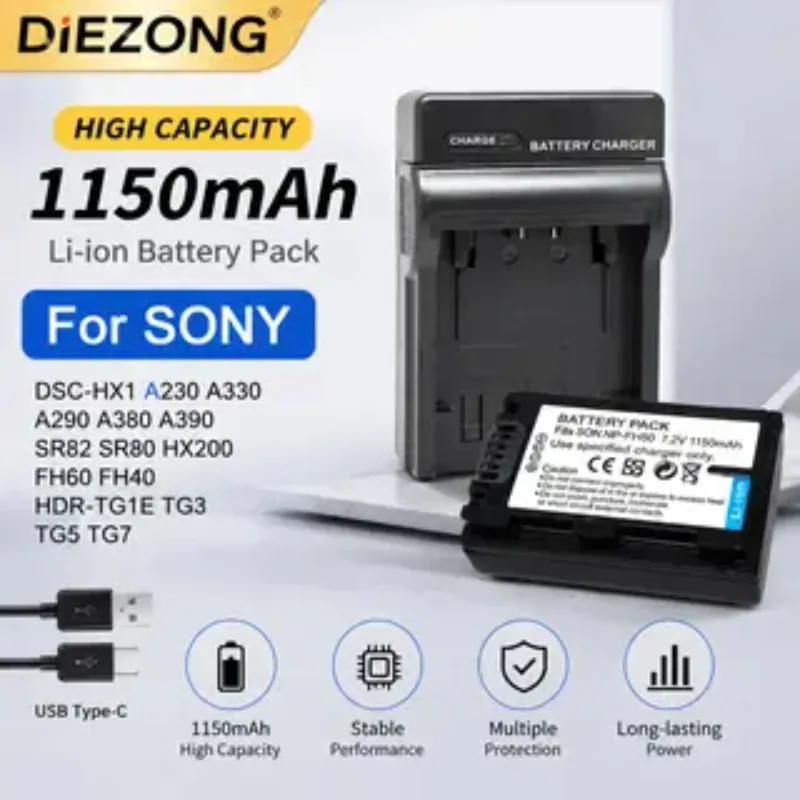 in stock 1150mAh NP-FH50 Camera Battery for SONY DSC-HX1 A230 A330 A290 A380 A390 SR82 SR80 HX200 FH60 FH40 HDR-TG1E TG3 TG5 TG7
