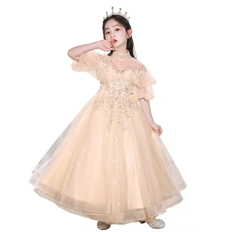 Vestido de actuación de Piano para niñas, vestido de princesa de verano para niñas, vestido de boda para niñas pequeñas, vestido de actuación de host