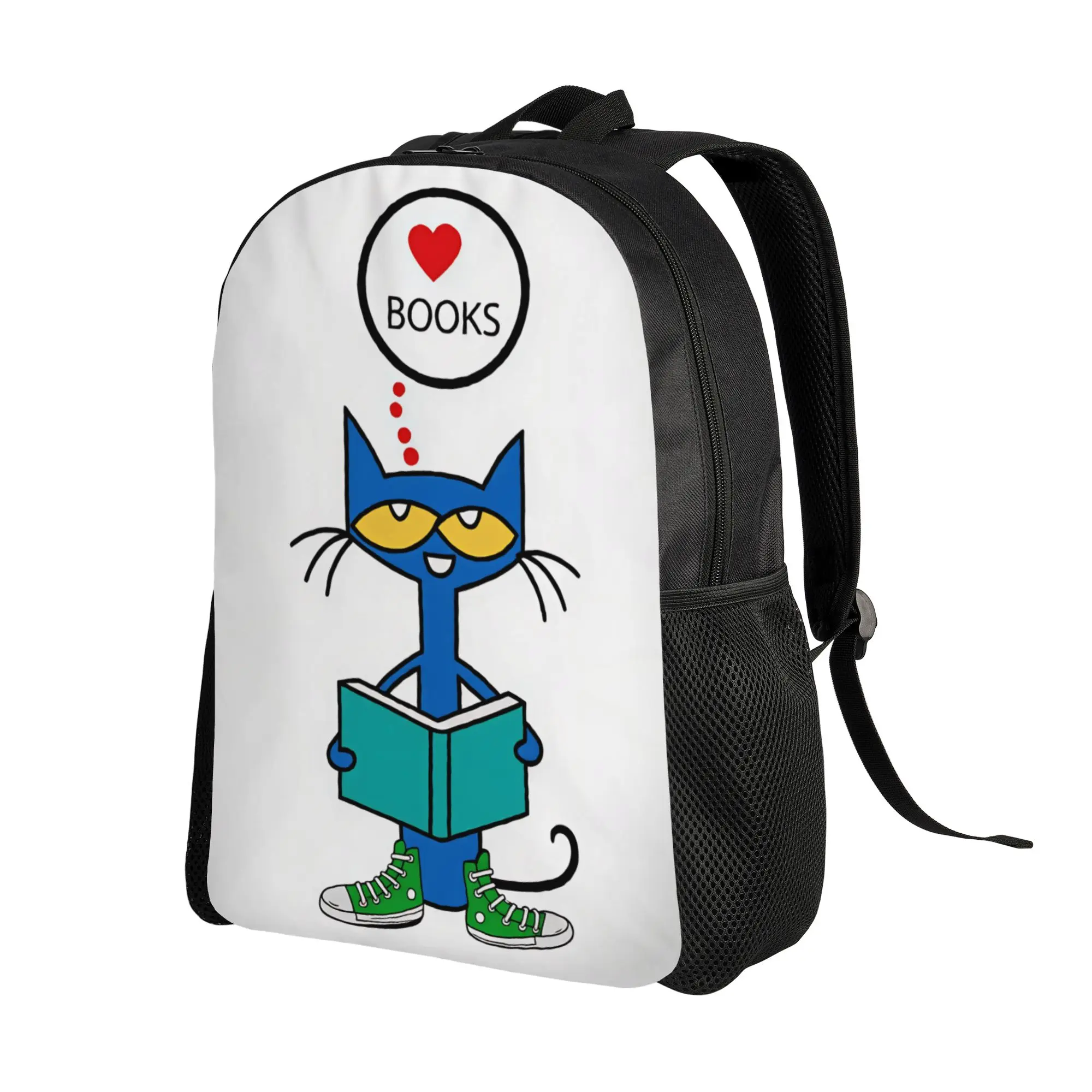 Petes the cat Reading Books Backpack  College Backpacks Student Unisex High Quality Soft School Bags Style Rucksack