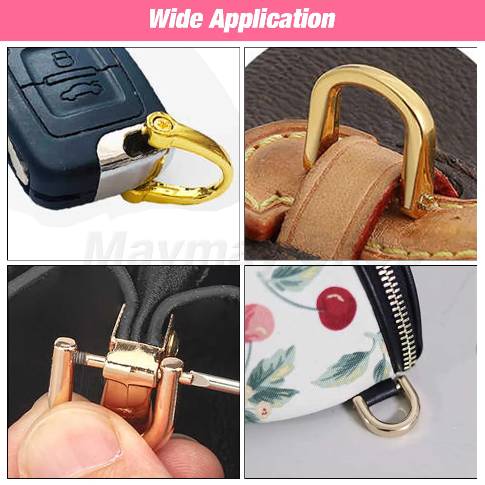 1pcs 10mm-20mm Metal D Ring Buckle Detachable Open Screw Shackle Clasp For Leather Craft Bag Strap Belt Handle Shoulder Webbing