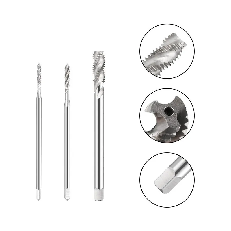 Hampton M2-M16 HSS Machine Screw Tap 100-180mm Silver/Titanium Plated Multi Spiral Flute Hand Tools 