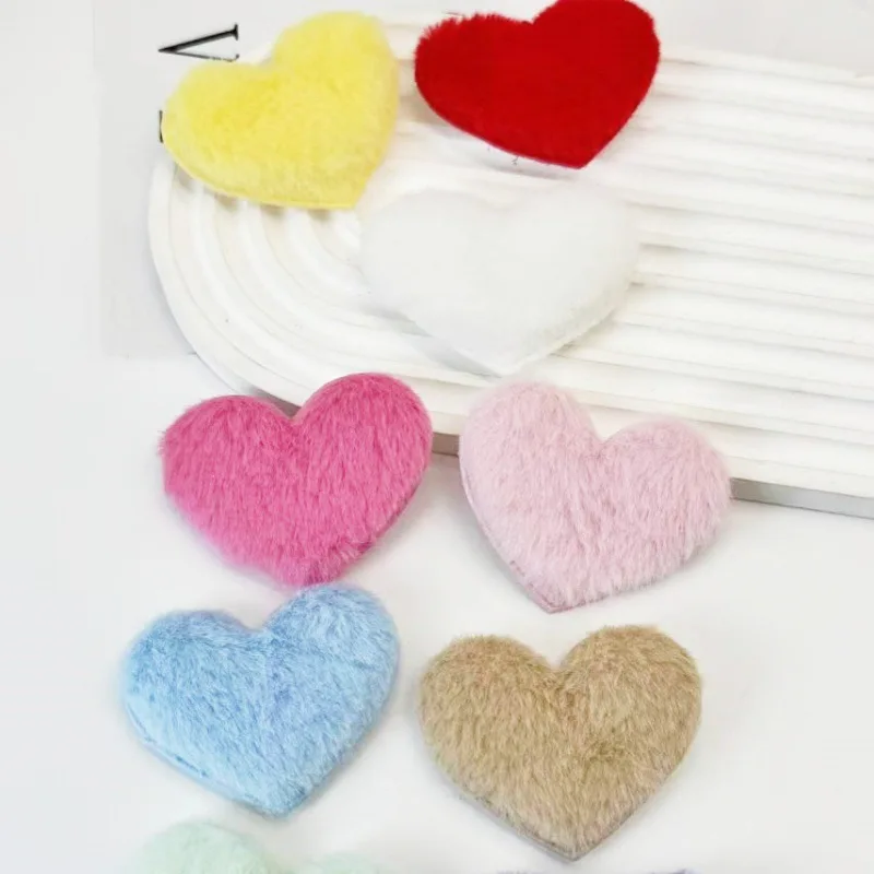40 Stück 6x5CM Flauschige Filz-Herz-Applikationen, Polsterung für Haarspangen, Taschen, Hüte und Accessoires – Detail 9
