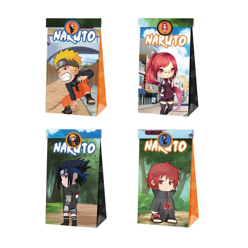 12pcs Naruto Anime Akatsuki Itachi kids Toys Gift Bag Candy Bag Cartoon Theme Party Festival Birthday Decoration gift