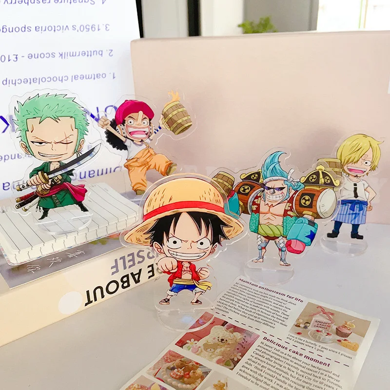 One Piece  Luffy Roronoa Zoro Action Figures Anime Acrylic Desk Stand Figure Model Toy Desk Decoration Ornaments Standing Plates